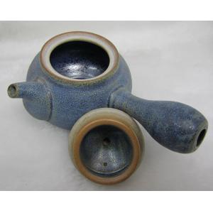 【掏寶天地】半手工景德鎮精品陶瓷天青藍釉彩側把茶壶S253;茶壼;陶壼